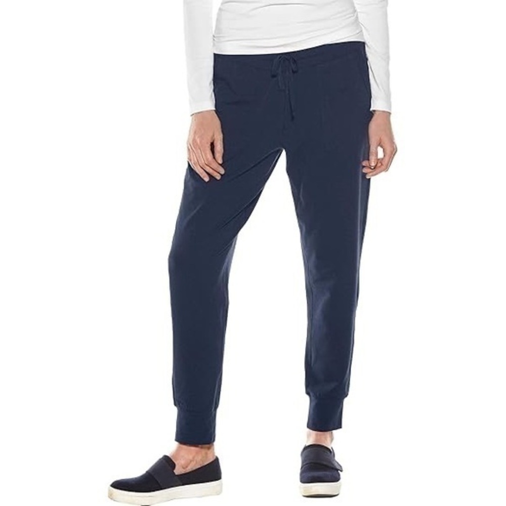 Coolibar UPF 50+ Navy Blue Weekend Athleisure Jogger Sweat Pants | Size Small